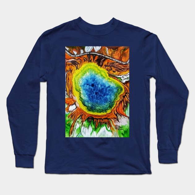 The Grand Prismatic Spring of Yellowstone Long Sleeve T-Shirt by Matt Starr Fine Art